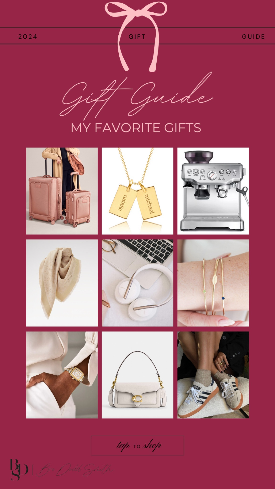 Gift guide for her, my favorite gifts, gift guide for homebody, luxury gift guide, girly girl gift guide, designer gift guide, adidas sambas, coach tabby bag, bose headphones, breville espresso machine, dagne Dover luggage, Michele watch, Louis Vuitton 

#LTKGiftGuide #LTKHoliday #LTKCyberWeek