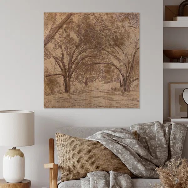 Vintage Sepia Alley In The Countryside On Wood Print | Wayfair North America
