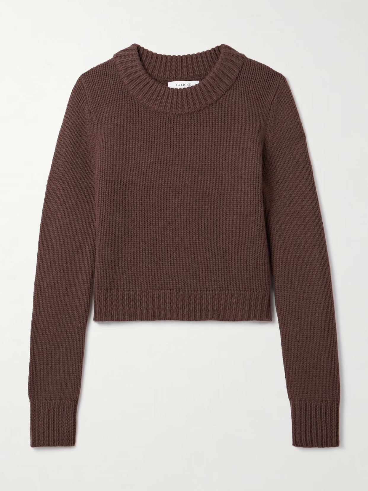 La Ligne - Mini Marin Cropped Ribbed Wool And Cashmere-blend Sweater - Brown | NET-A-PORTER (US)