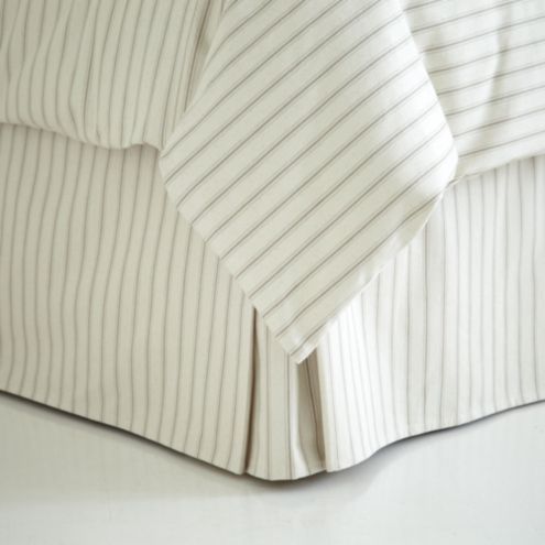 Ticking Stripe Bedskirt - Sandalwood | Ballard Designs, Inc.