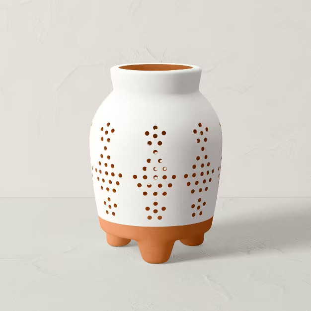 Terracotta Outdoor Lantern Candle Holder White/Terracotta - Opalhouse™ designed with Jungalow... | Target