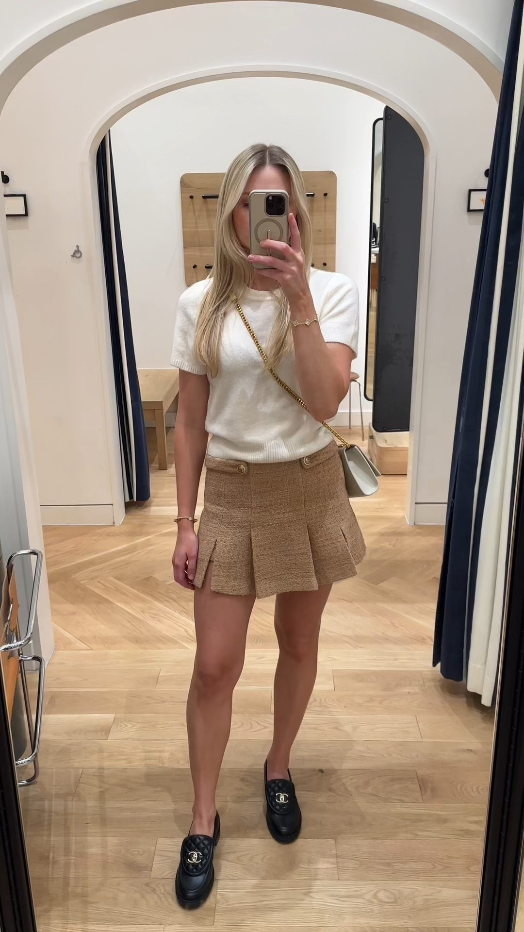 Wearing small in top and small in skirt!