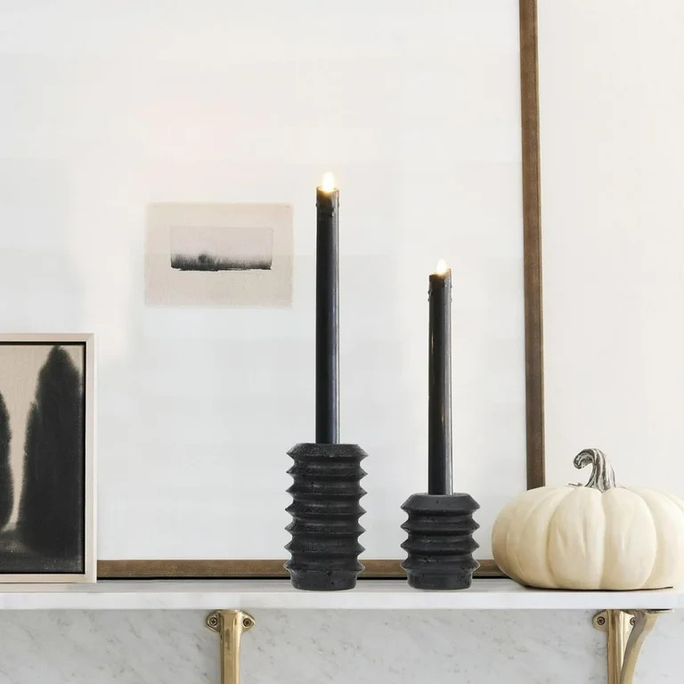 HofferRuffer Taper Candle Holder, Set of 2 (2.6''+4.3''H), Decorative Resin Candle Stand for Home... | Walmart (US)