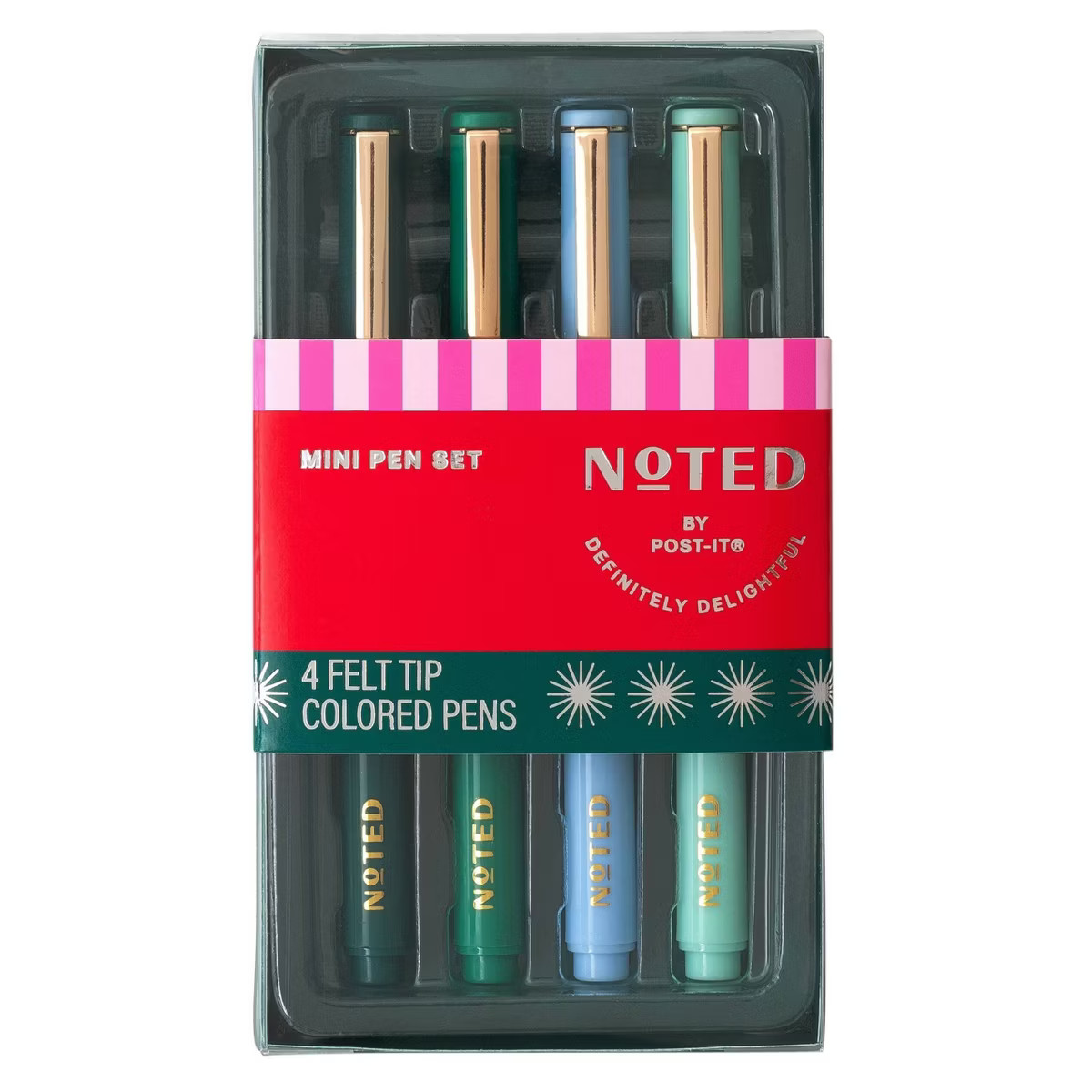 Noted by Post-it 4pk Ho Ho Whoa Mini Pens Cool Gifting | Target