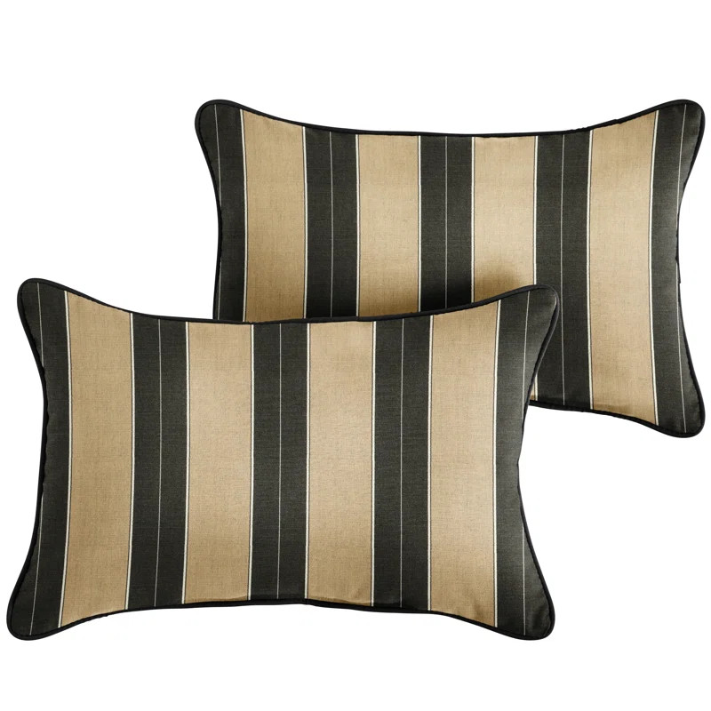Striped Sunbrella® Indoor/Outdoor Reversible Throw Pillow (Set of 2) | Wayfair North America