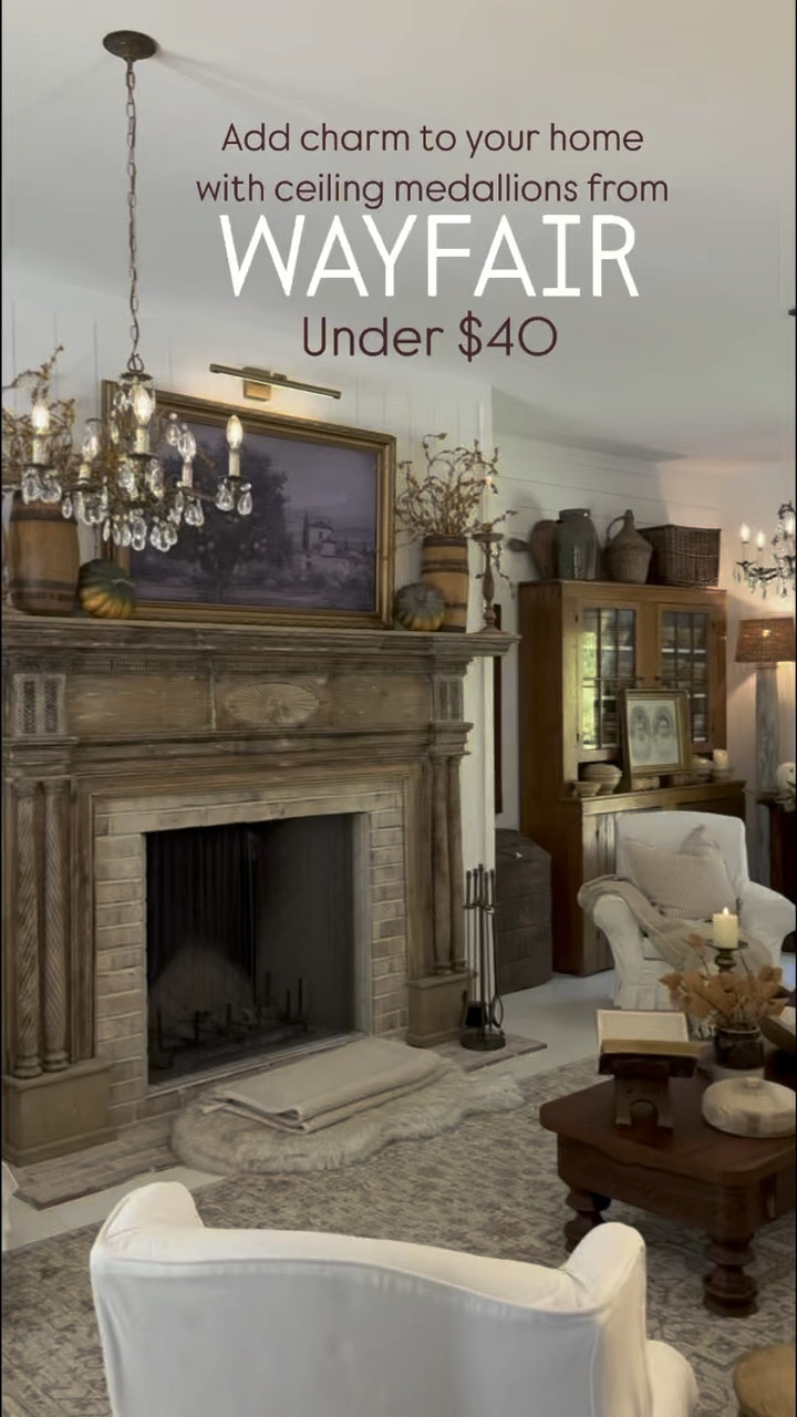 We added these ceiling medallions from @Wayfair around the chandeliers in our living room, and it was the perfect finishing touch! Wayfair has so many great items to help you add those fine details to your home. #Wayfair #WayfairPartner 

#LTKHome #LTKStyleTip #LTKFindsUnder50