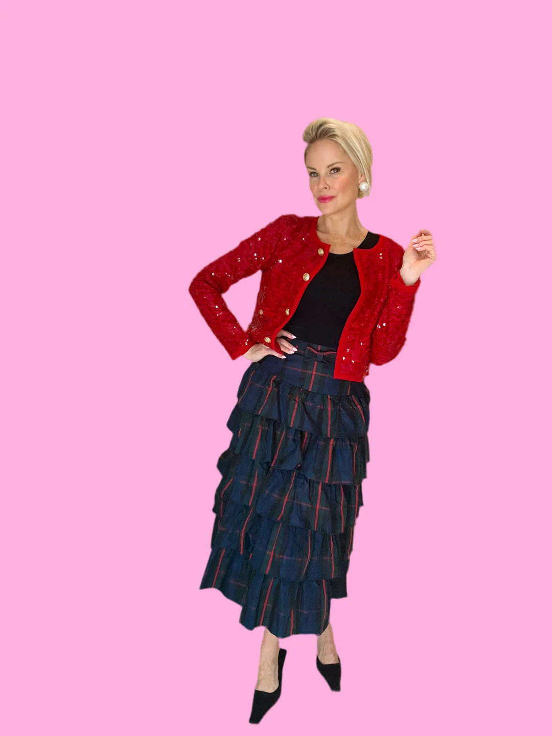 Plaid Tiered Skirt | Teggy French
