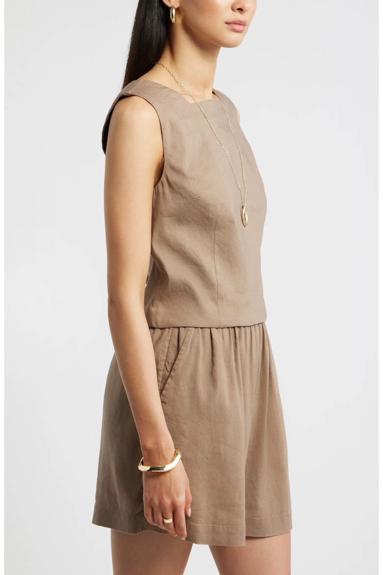 Linen Blend Shell Top (Women) | Nordstrom | Nordstrom