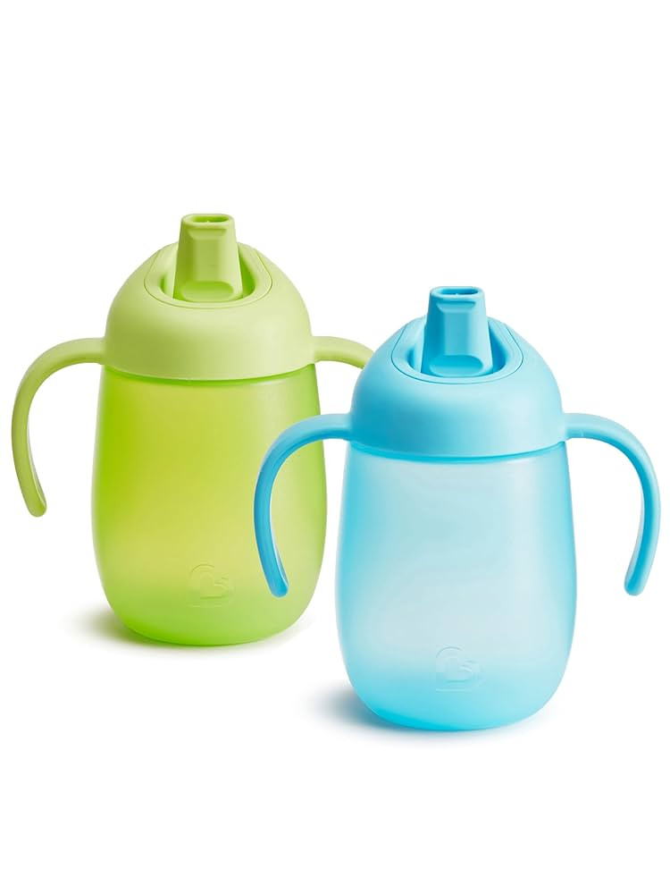 Munchkin Simple Clean Trainer Sippy Cup with Handles, 6+ Months, 7 Ounce, Blue/Green | Amazon (US)
