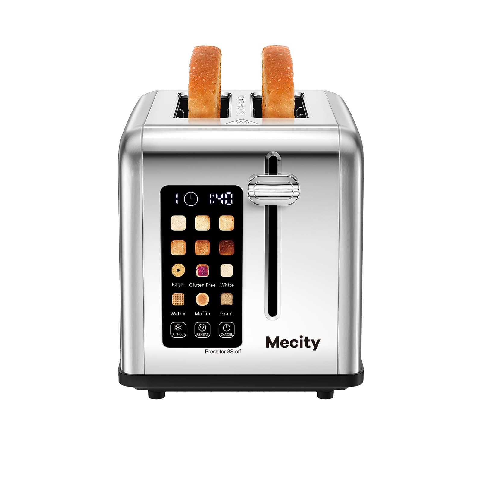 Mecity 2 Slice Toaster Touch Screen 1.5" Wide Slot, Stainless Steel Smart Bread Toaster for Bagel... | Amazon (US)