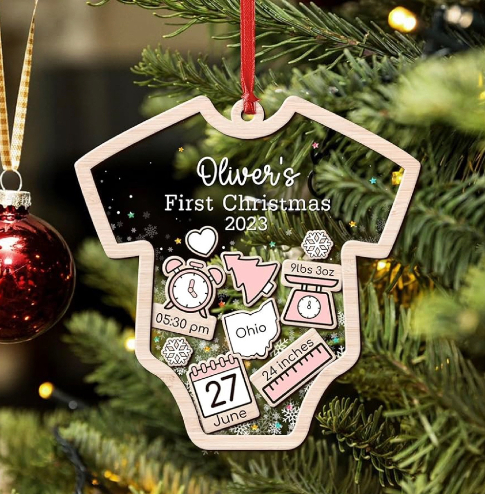 Cute Personalized Baby’s First Christmas Ornaments
Baby Girl
Baby Boy
Birth Date
Weight
Length
Name
Pink 
Blue
Registry
Gift


#LTKbump #LTKbaby #LTKHoliday