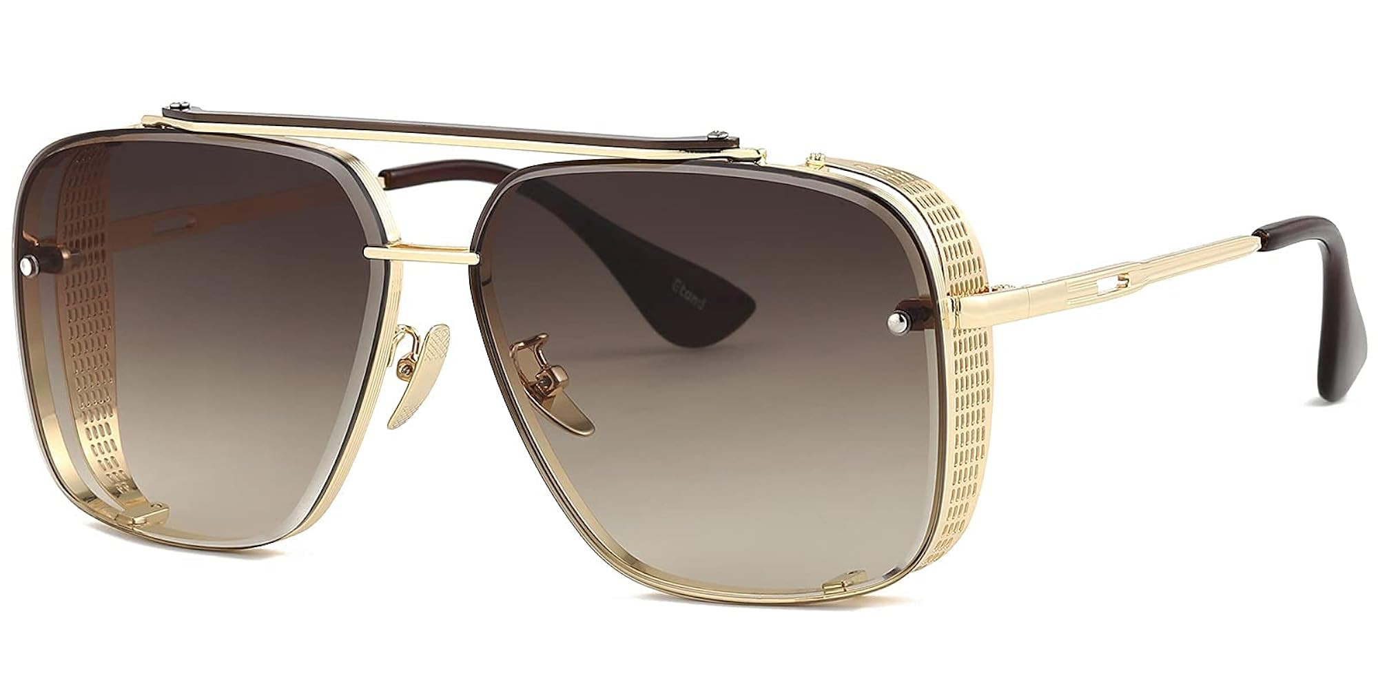 Gtand Fashion Oversized Square Aviator Gradient Sunglasses For Men Vintage Metal Side Shield Stea... | Amazon (US)