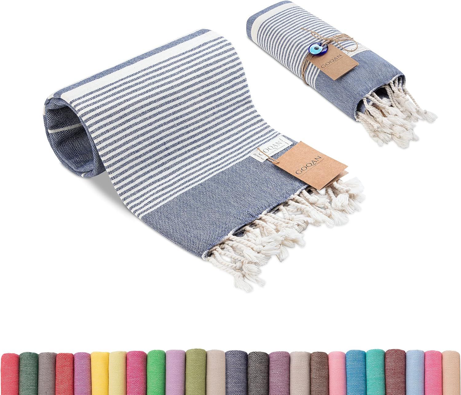 Realgrandbazaar Luna Turkish Towels Beach Towels %100 Cotton PreWashed Sand Free Quick Dry Soft 3... | Amazon (US)