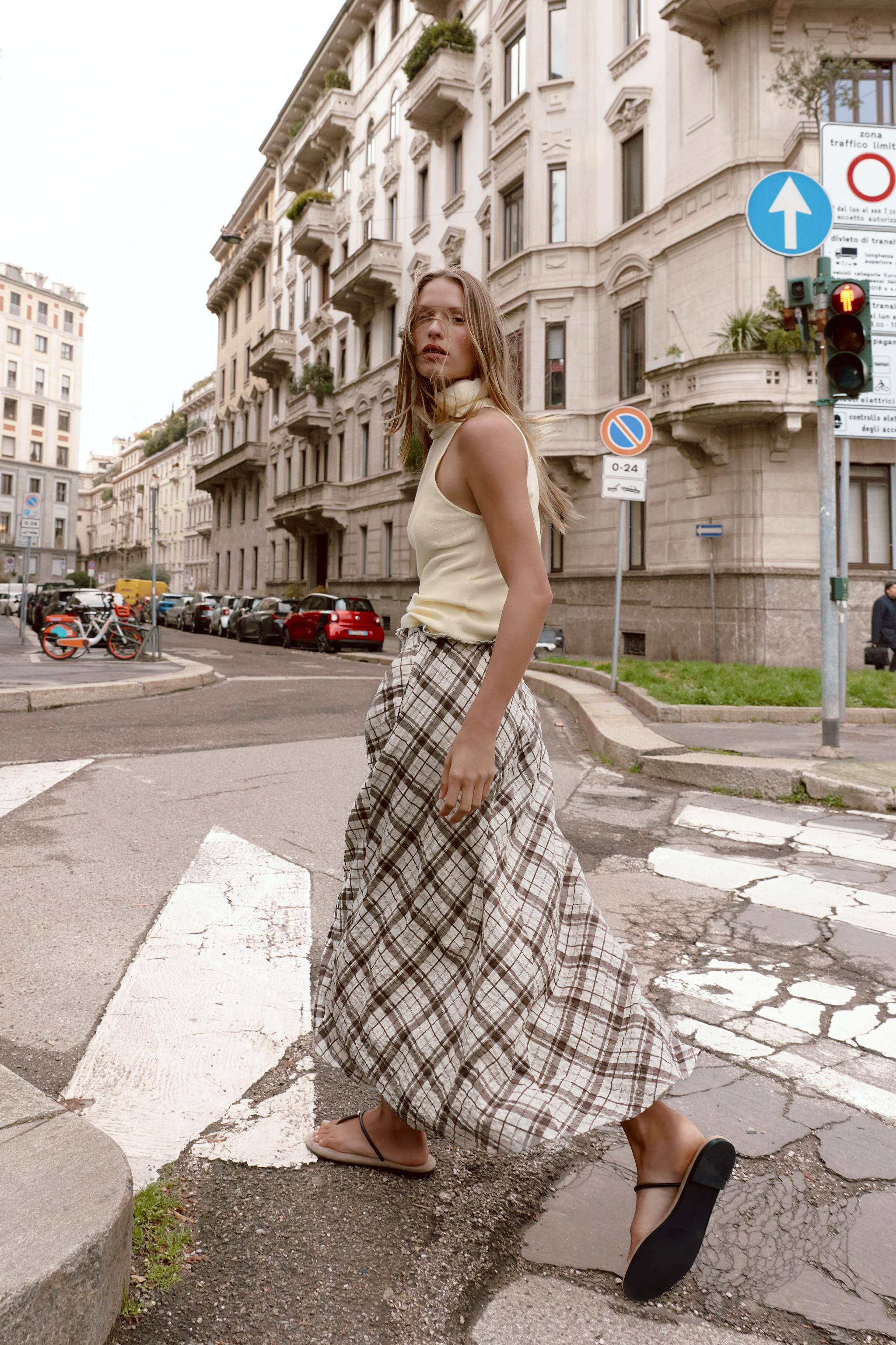 PLAID MIDI SKIRT | Zara US