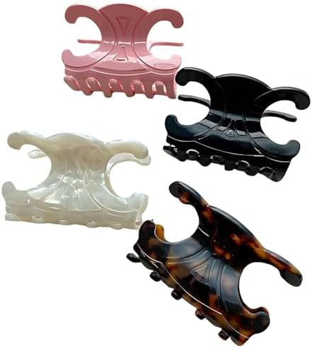 4 Pack Premium durable acetate butterfly hair clips, Medium Size Acetate Hair Claw Clips with Sec... | Amazon (US)