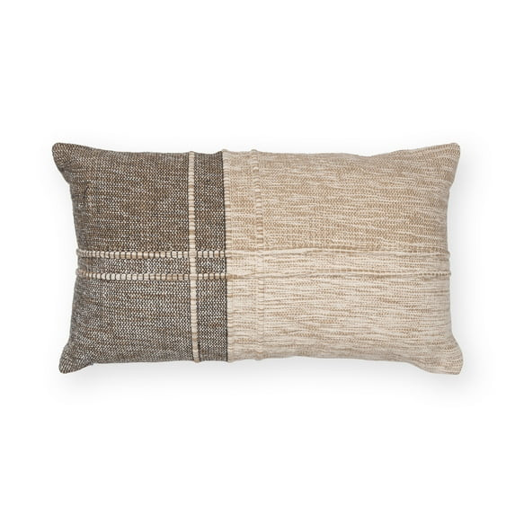 Better Homes & Gardens Patchwork Decorative Throw Pillow, 14"x24" Lumbar, Neutral Colors | Walmart (US)