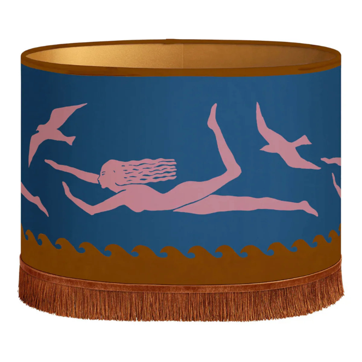 Palais x Hôtel Magique Lampshade Thalassa Dark Blue & Pink - Oval L | Scout Design Studio
