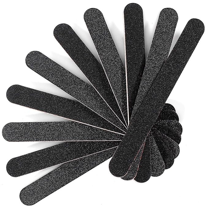 Nail File Emery Board Nail care Double Sided 100 180 Grit Gel Acrylic Dip Black Nail Buffering Fi... | Amazon (US)
