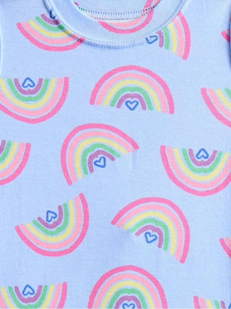 Wonder Nation Toddler Girls Short Sleeve Top, Pants and Shorts Pajama Sleep Set, 3-Piece, Sizes 1... | Walmart (US)