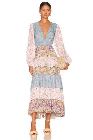 SPELL Dolly Ra-Ra Gown in Patchwork from Revolve.com | Revolve Clothing (Global)