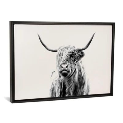 iCanvas Portrait of a Highland Cow 18-Inch x 26-Inch Canvas Wall Art with Black Frame | Bed Bath & Beyond