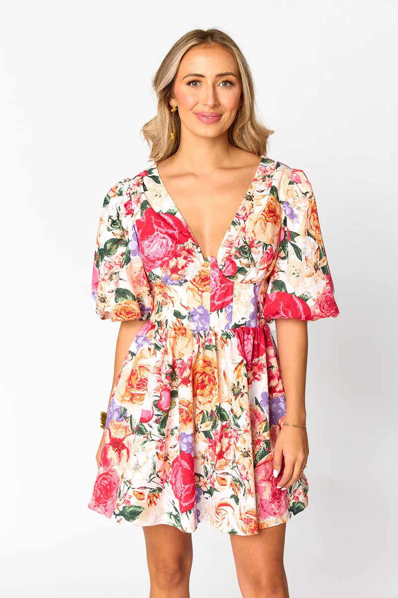 Bonnie Puff Sleeve Mini Dress - Love Story | BuddyLove