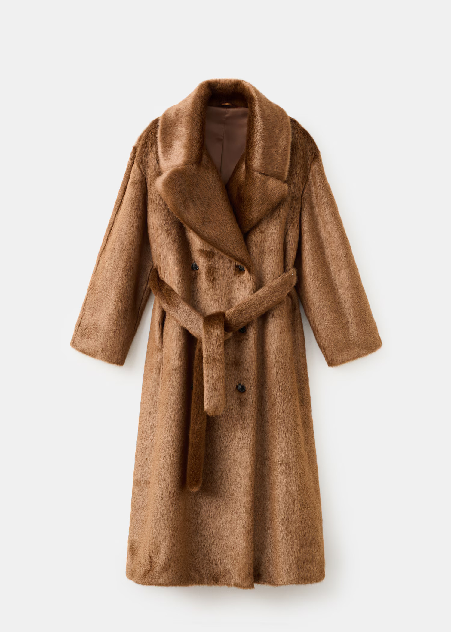 Faux-fur coat with belt | Mango (US/MX/AU)