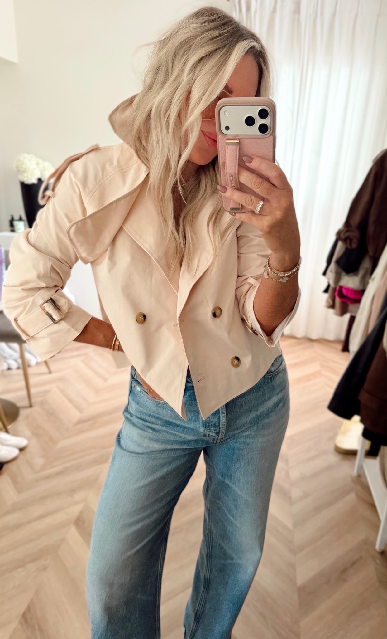 Amazon gem- more colors. A crop trench is a must this season! 

Wearing small.

#LTKSeasonal #LTKOver40 #LTKootd