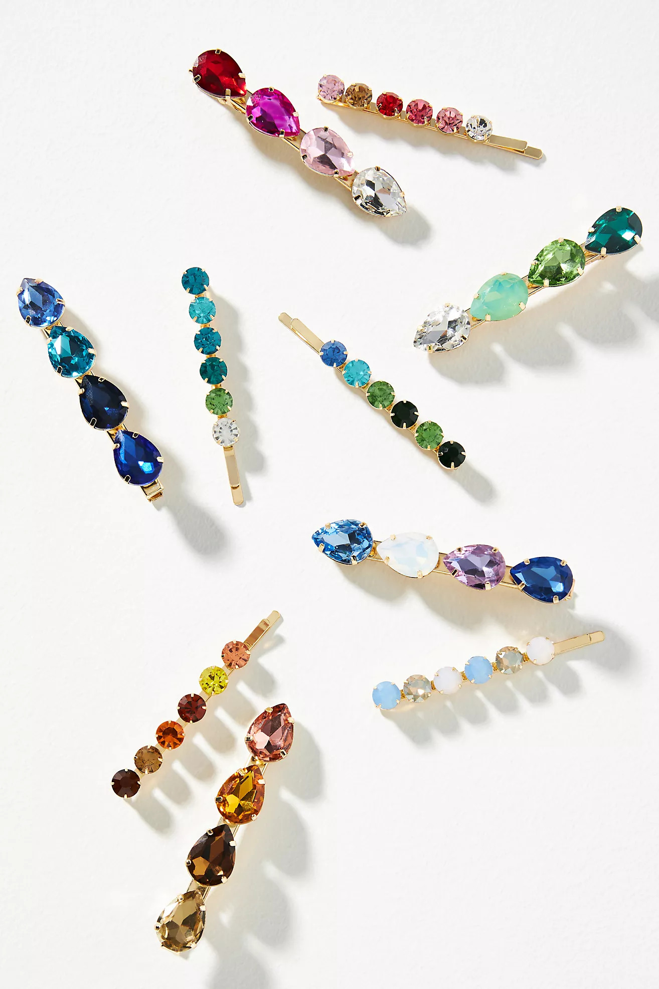 Set of Eight Pinwheel Crystal Hair Pins | Anthropologie (US)