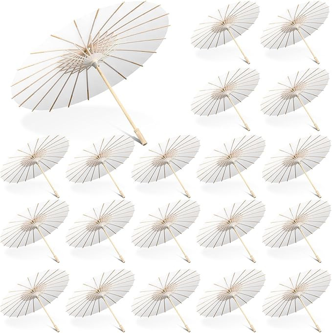 20 Pcs 23.6'' Paper Parasol Umbrellas Chinese Japanese Oil Paper Parasols Handmade for Wedding Gu... | Amazon (US)