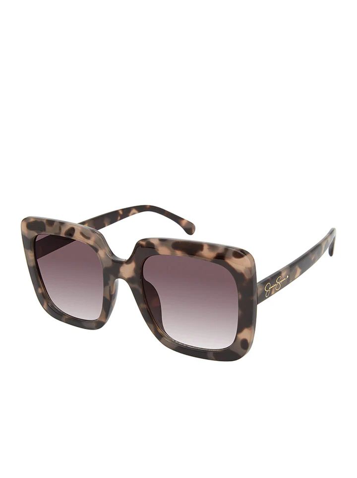 Fashionable Square Sunglasses in Black & Tortoise | Jessica Simpson E Commerce