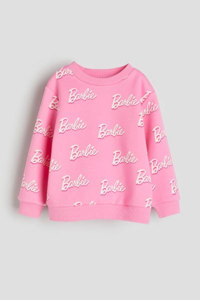 Printed Sweatshirt - Pink/Barbie - Kids | H&M US | H&M (US + CA)