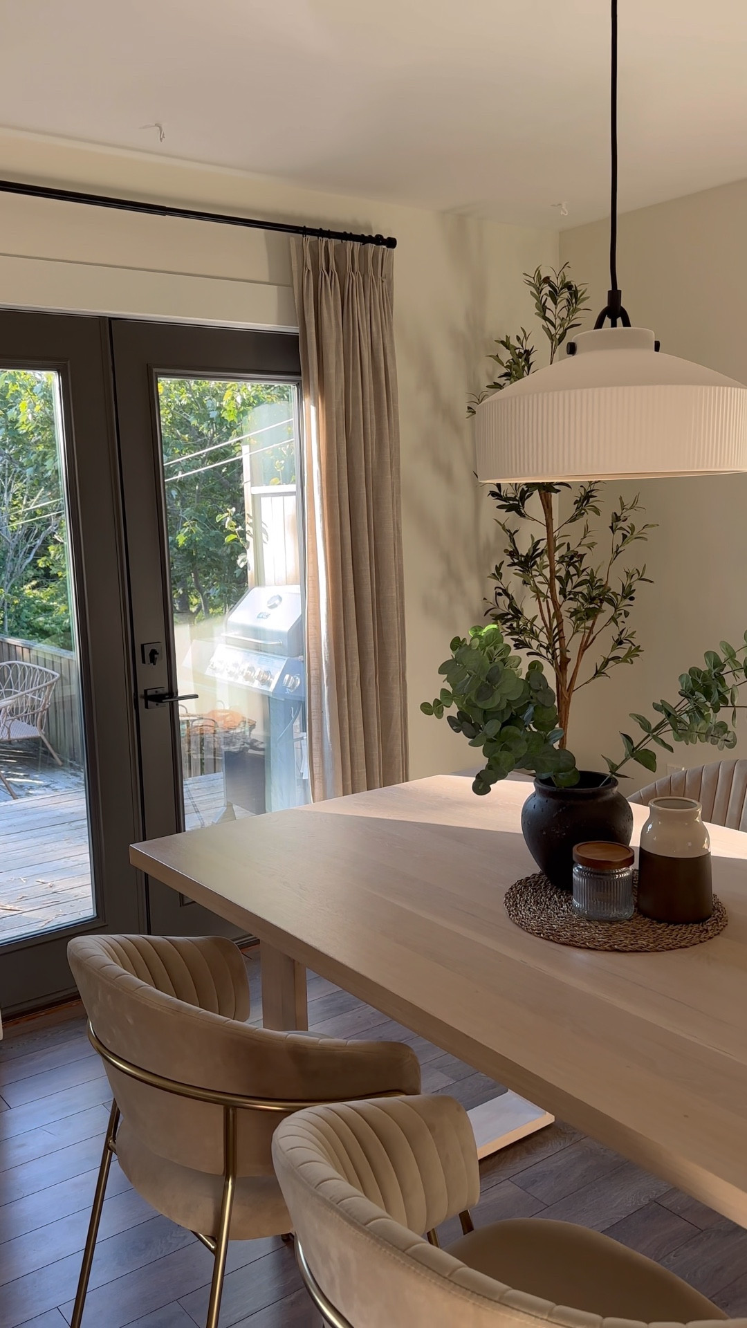 I felt like this dining room needed a pop so I decided to paint these doors Urbane Bronze by SW as I had left over paint from our accent wall in the living room area. 

I love this paint. I’ve been converted to SW and now all my paint in my house is SW. It goes on effortlessly and self levels to perfection. 

Curtains linked under my LTK and can use discount code MEGANDAUPHINEE to save 15% off



#LTKcanada