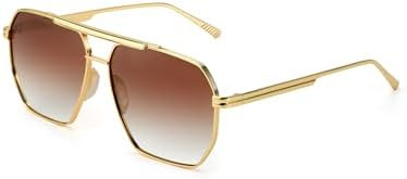 Oversized Tangle Free Aviator Sunglasses for Women Men Square Polarized UV400 Fashion Trendy Sun ... | Amazon (US)