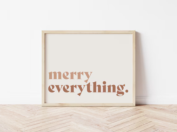 Merry Everything Print, Boho Christmas, Christmas Wall Decor, Neutral Christmas Art Print, Minima... | Etsy (CAD)