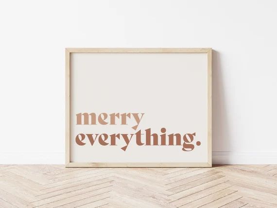 Merry Everything Print, Boho Christmas, Christmas Wall Decor, Neutral Christmas Art Print, Minima... | Etsy (CAD)