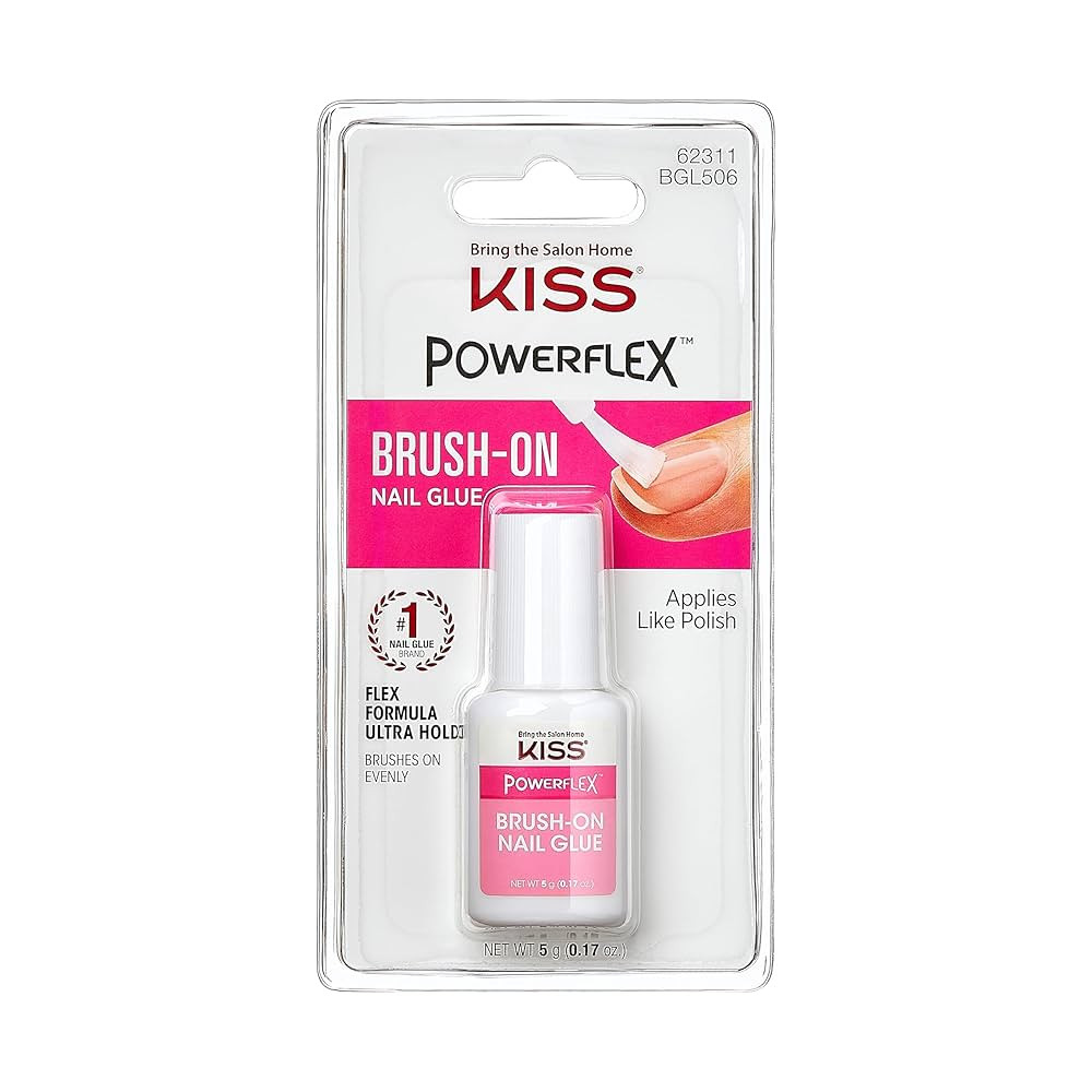 KISS PowerFlex Brush-On Nail Glue for Press On Nails, Ultra Hold Flex Formula Nail Adhesive, Incl... | Amazon (US)