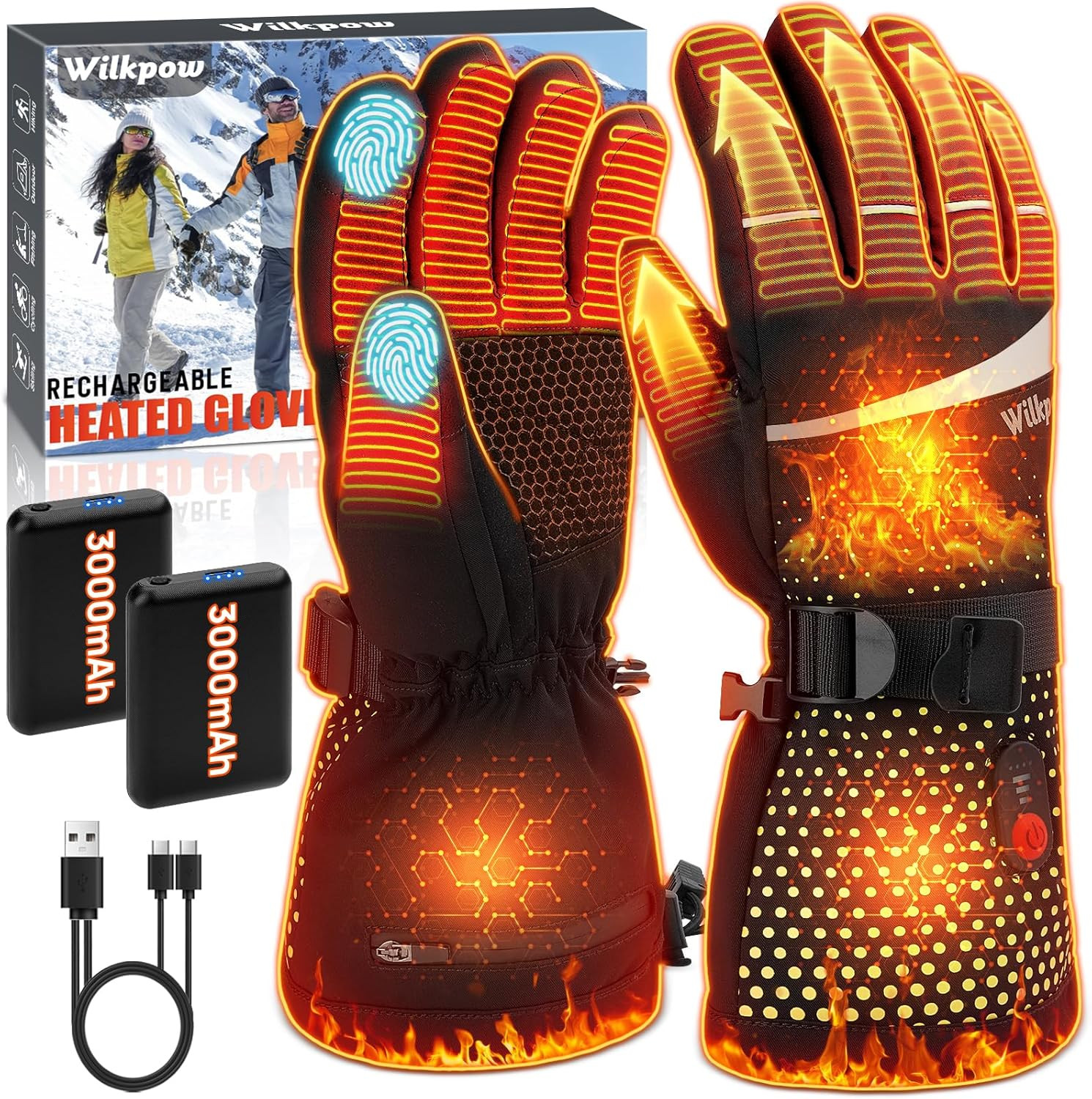 Heated Gloves for Men Women, Waterproof Electric Ski Gloves for Arthritis Relief, 7.4V Rechargeab... | Amazon (US)