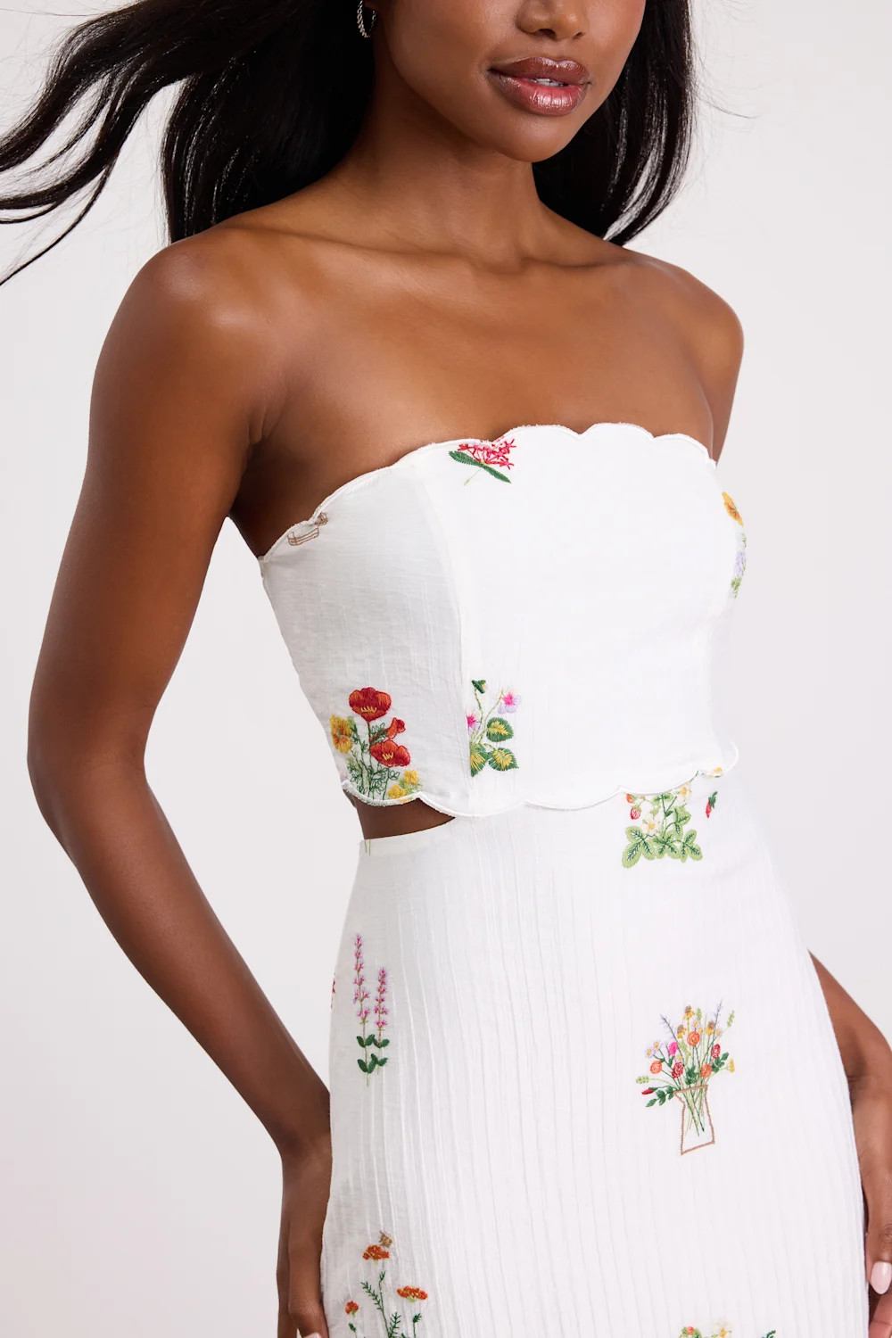 Alex White Embroidered Cutout Mini Dress | Lulus