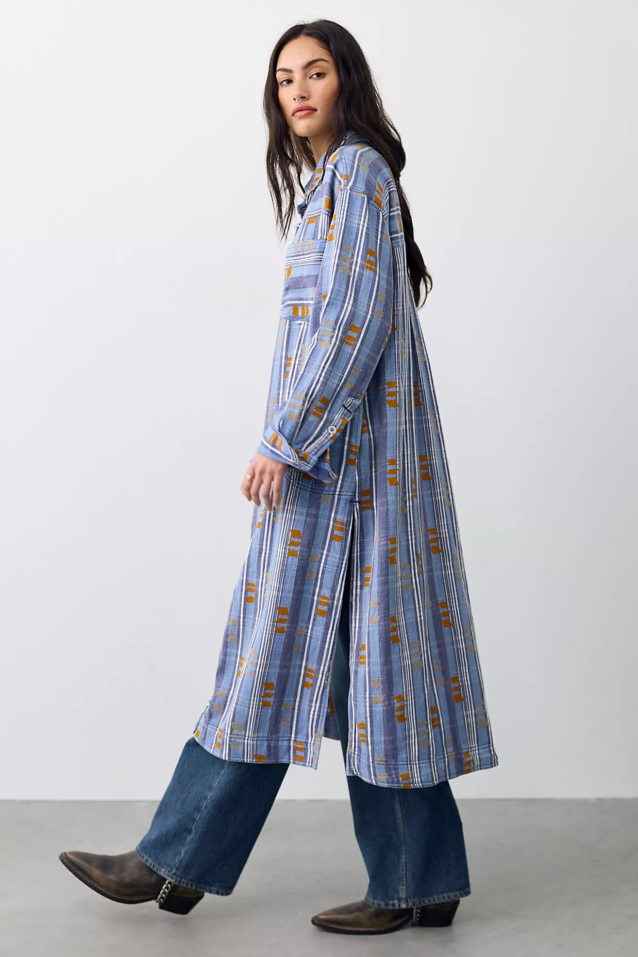 We The Free Brick Lane Jacquard Maxi Shirt Jacket | Free People (Global - UK&FR Excluded)