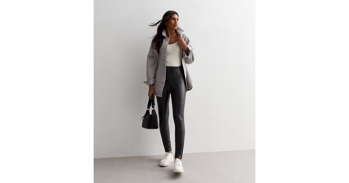 Black Leather-Look Ponte Leggings
						
						Add to Saved Items
						Remove from Saved Items | New Look (UK)