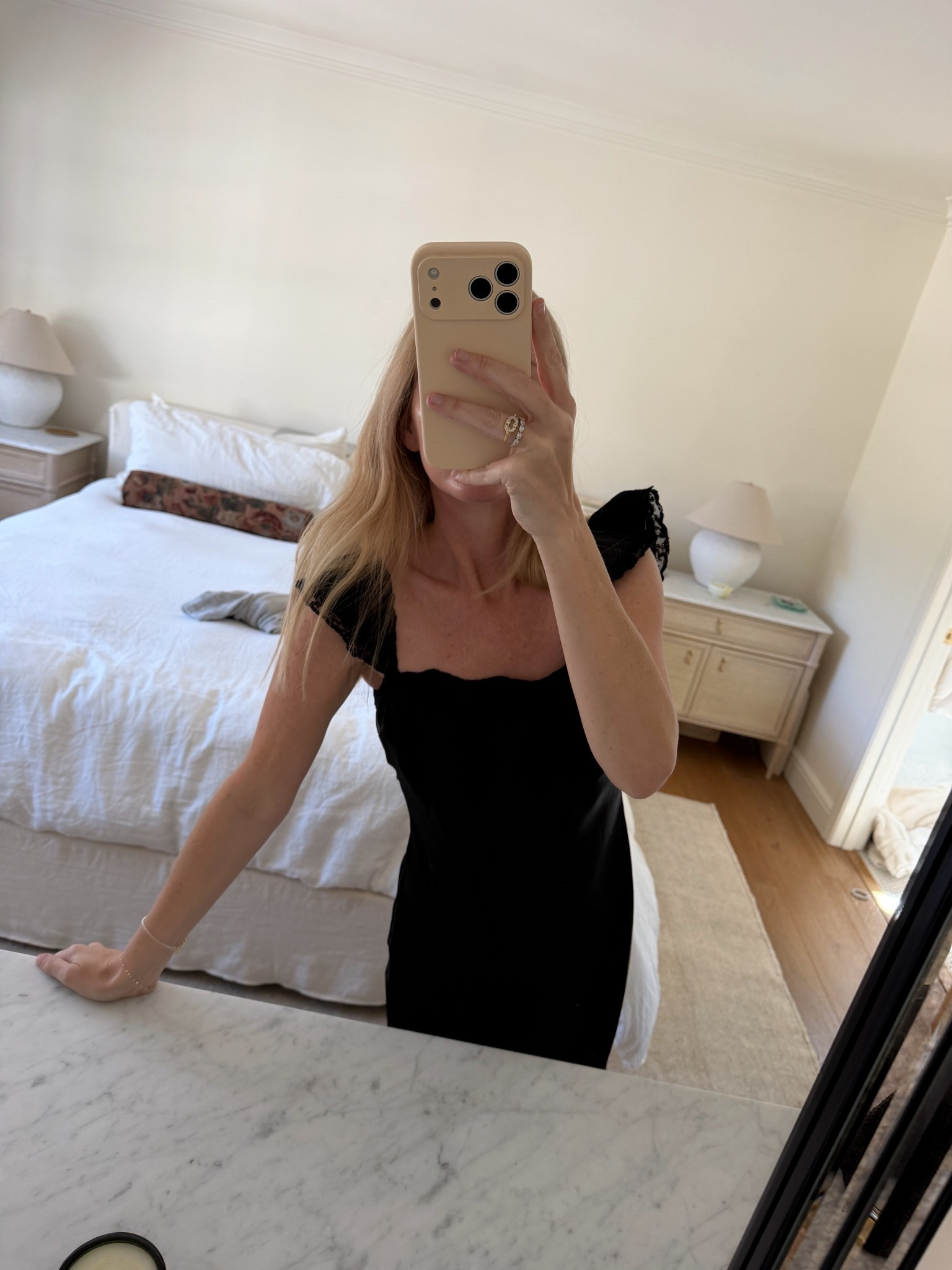 If you need a nice black dress - the details on this one is beautiful. True to size! 