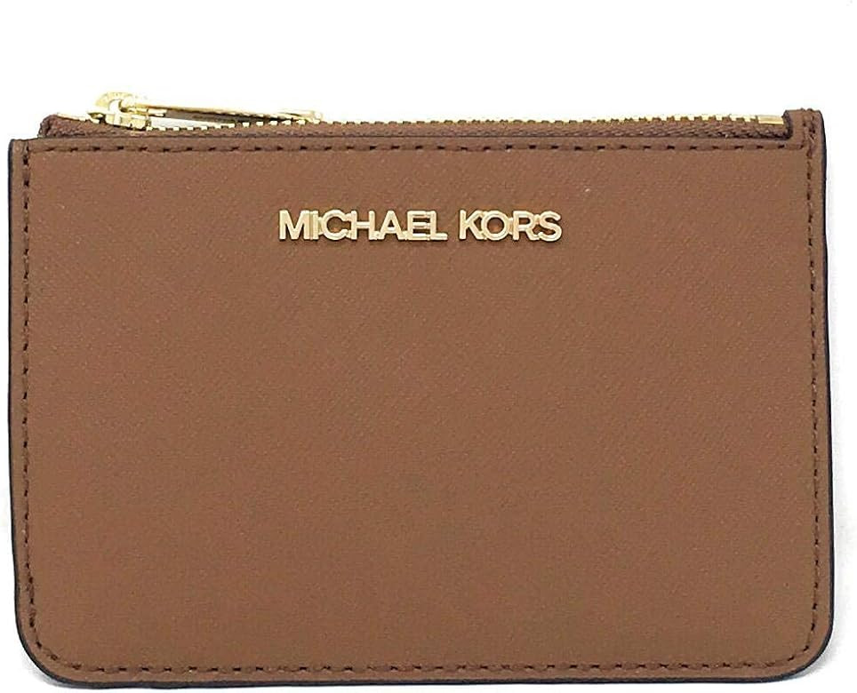 Michael Kors Jet Set Travel Small Top Zip Coin Pouch with ID Holder Saffiano Leather (Luggage) | Amazon (US)