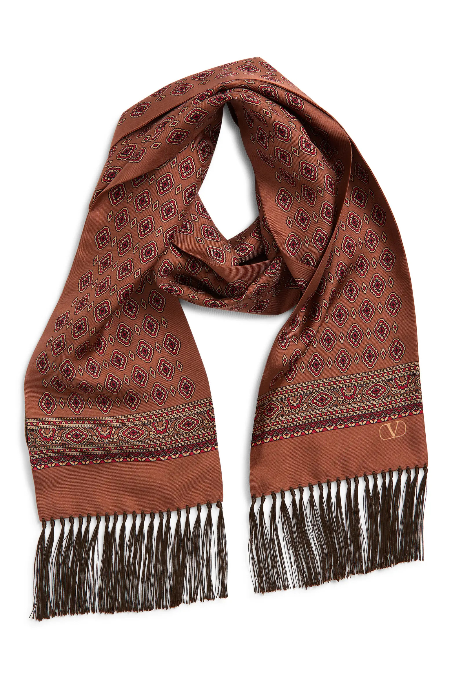Medallion Print Silk Fringe Scarf (Men) | Nordstrom | Nordstrom