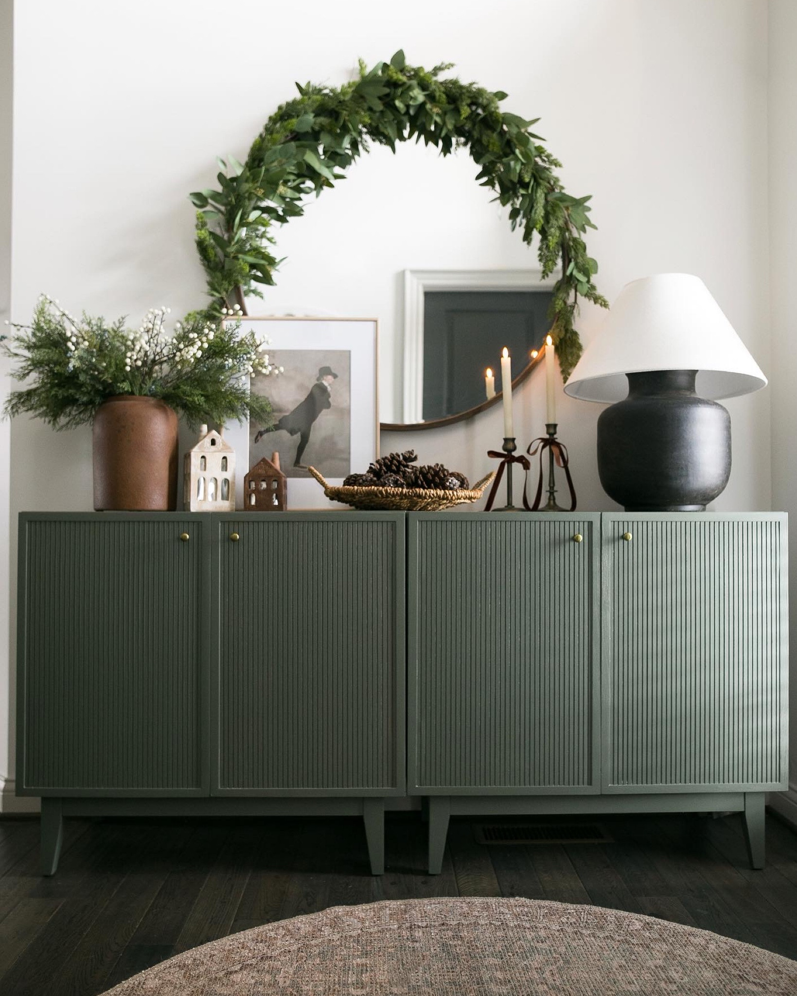 *I painted 2 cabinets and pushed them together to create one long entry table! 

#LTKhome #LTKHoliday #LTKSeasonal