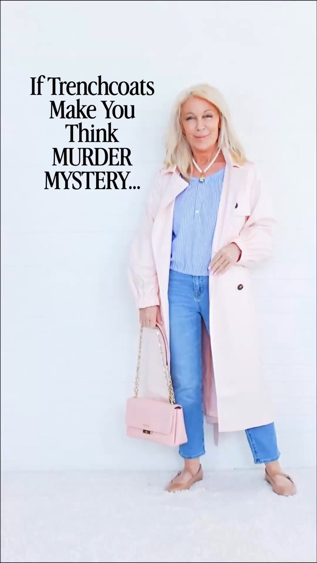 🕵️‍♀️ If you think trenchcoats are just for murder mysteries… let’s talk.

🌸 Because a blush trenchcoat might be the easiest way to wake up your spring wardrobe. 

After months of dark coats and heavy layers, this piece does three things instantly:
✨ adds warmth without the bulk
✨ elevates simple outfits like denim or stripes
✨ brightens your look with a soft spring color

Throw it over jeans, black pants, or even a simple tee and suddenly your outfit looks intentional, polished, and ready for spring.

🌷Translation: maximum outfit impact with minimal effort.

Which look would YOU wear?
1️⃣ 2️⃣ 3️⃣ or 4️⃣

Comment TRENCH if you love a good trenchcoat. 
🌷 Midlife It Girl Energy,
Valarie


#LTKOver40 #LTKSeasonal #LTKPetite