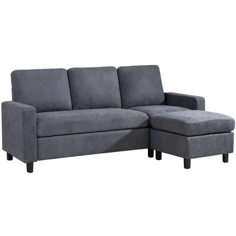 Harbuck 77.55" Wide Reversible Sofa & Chaise with Ottoman | Wayfair North America