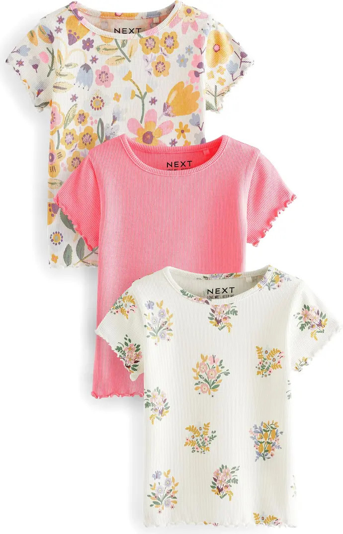 NEXT Kids' Assorted 3-Pack Rib T-Shirts | Nordstrom | Nordstrom
