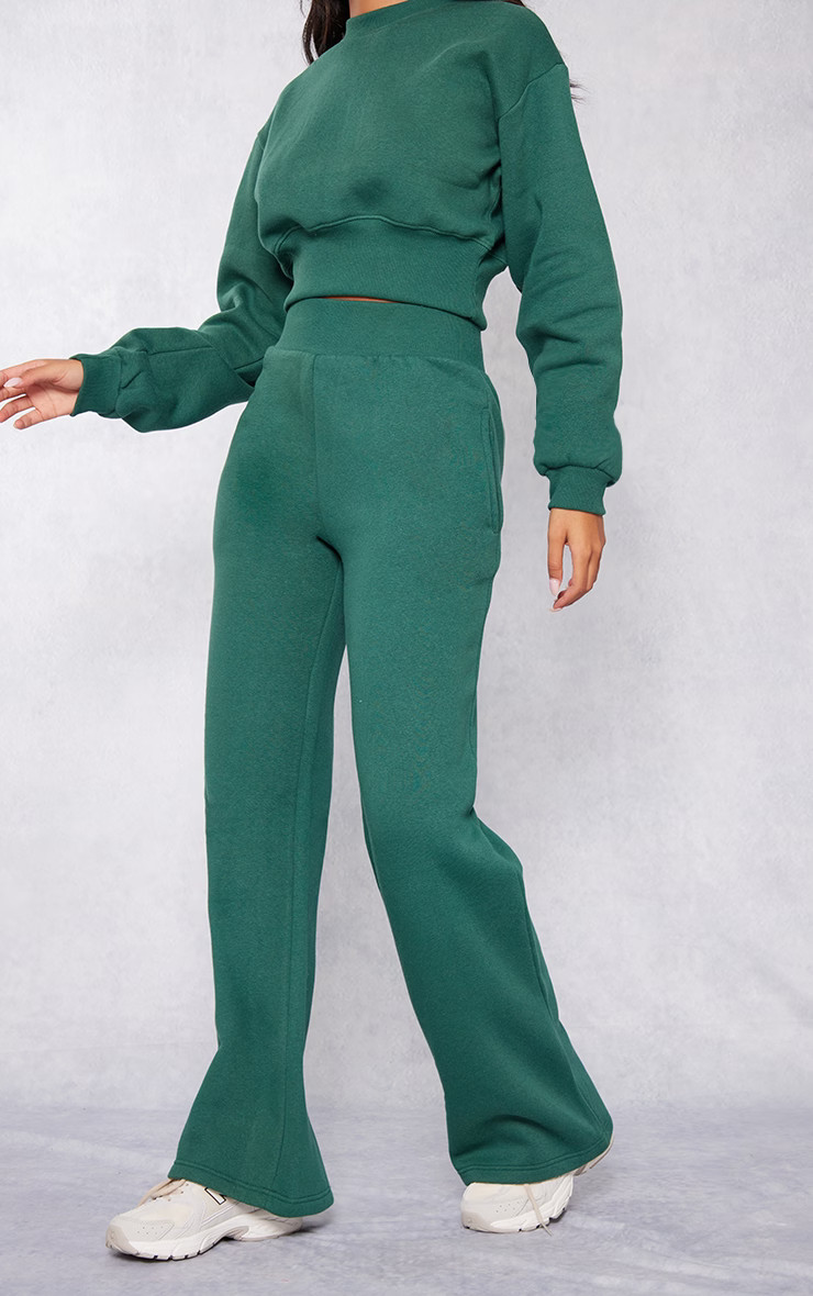 Tall Green Wide Leg Sweatpants | PrettyLittleThing US