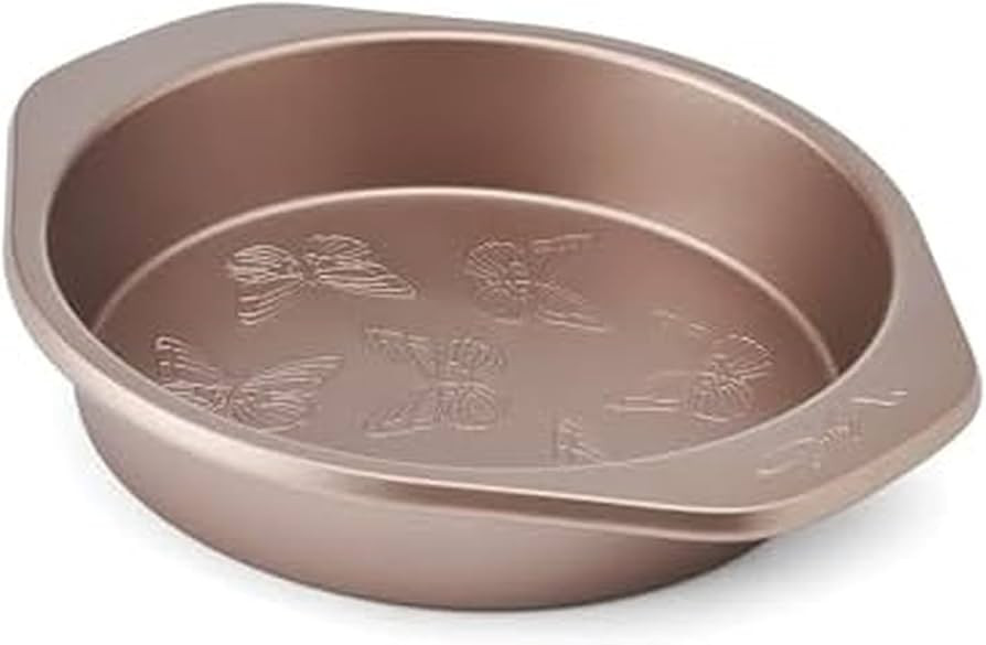 Dolly Parton Butterfly Stamp Round Cake Pan \u2013 Carbon Steel Nonstick Bakeware with Textured B... | Amazon (US)